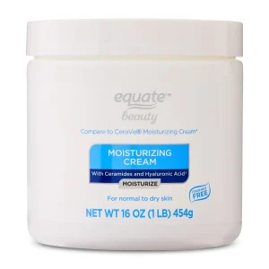 Equate Beauty Moisturizing Cream with Ceramides and Hyaluronic Acid, Daily Moisturizer For Normal to Dry Skin, Compare to CeraVe® Moisturizing Cream, 16 oz