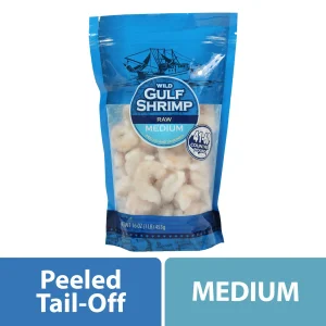 Frozen Wild Gulf Medium 41-60 Raw Shrimp, Peeled and Deveined, 16 oz Bag