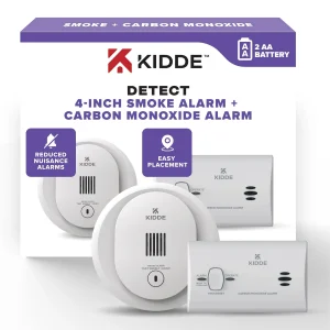Kidde Battery-Operated 4-inch Smoke Detector & Carbon Monoxide Value Pack, Batteries Included