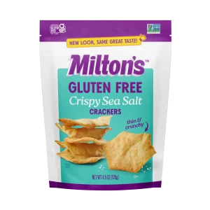 Milton's Gluten Free Crackers - Crispy Sea Salt, 4.5oz, Plastic Bag