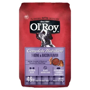 Ol' Roy Complete Nutrition T-Bone & Bacon Flavor Dry Dog Food, 46 lb Bag