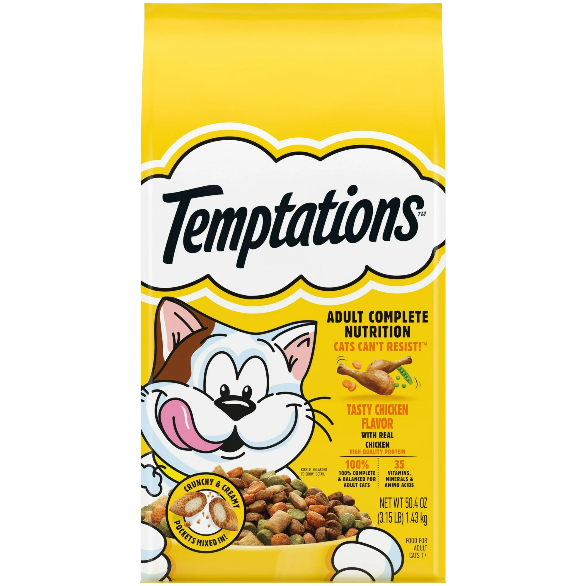 Temptations Tasty Chicken Flavor Dry Cat Food, 3.15 Lb Bag
