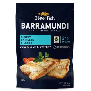 The Better Fish® Barramundi - Simply Skinless Fish Fillet Fair Trade Seabass, Frozen Sustainable White Fish, 12oz